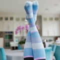 Dusk Blue Stripes Cotton Energy Socks